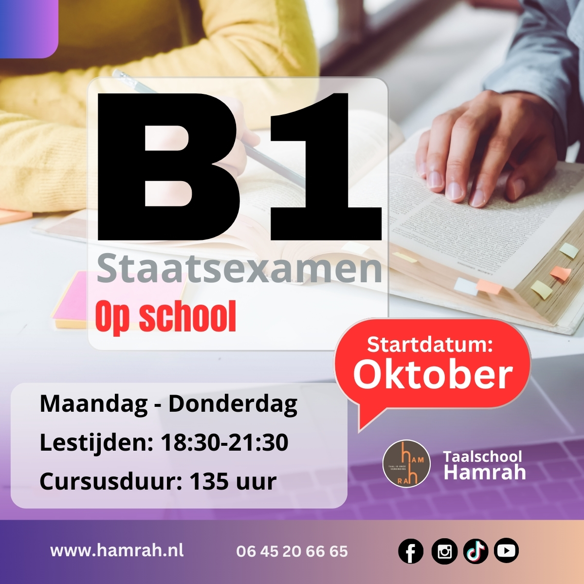 B1 op school oktober