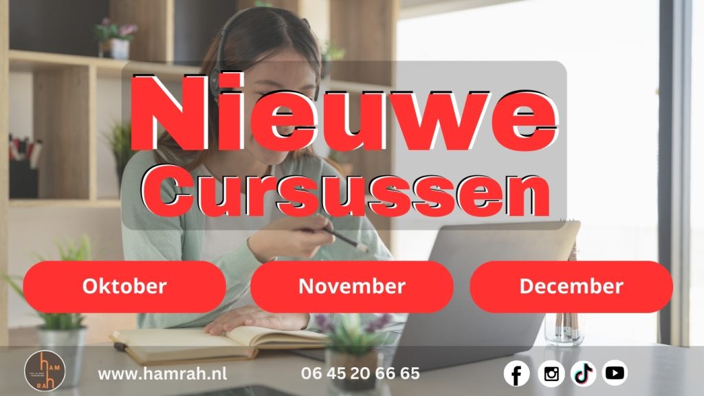 nieuwe cursussen Oktober, November